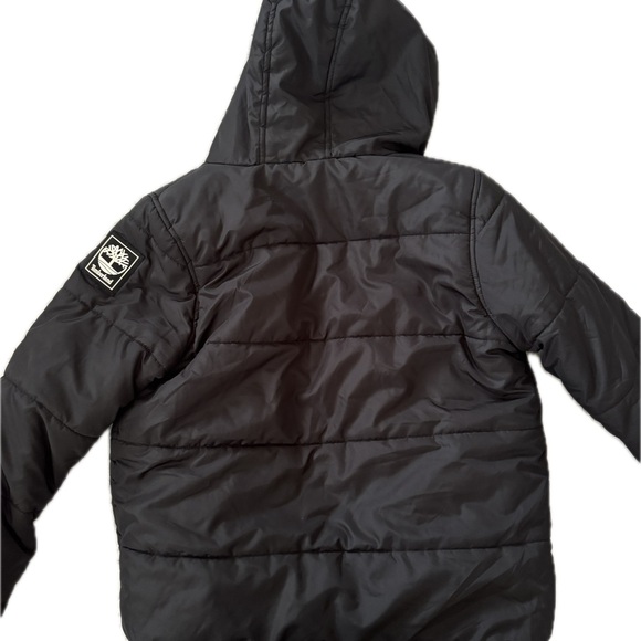 Timberland Black Hooded Jacket with Orange Lining - Picture 2 of 4